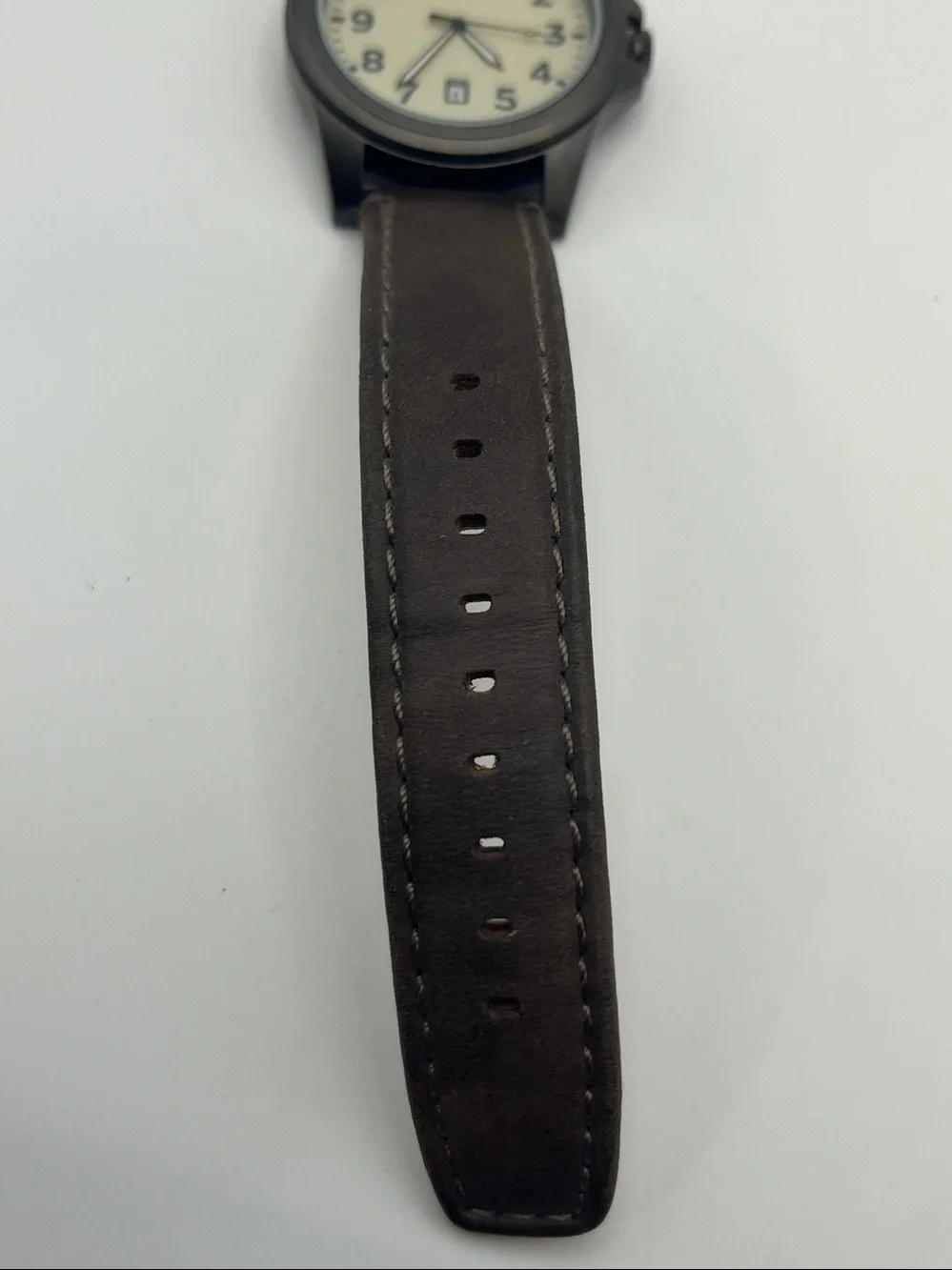Timex Expedition Brown Leather Strap Watch with Cream Dial